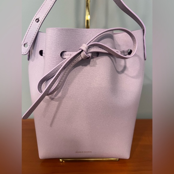 Mansur Gavriel Mini Leather Bucket Bag in Lavender - Picture 2 of 7